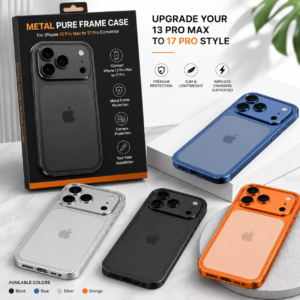 Metal Pure Frame Converter Case for iPhone 13 Pro Max to iPhone 17 Pro Look