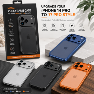 Metal Pure Frame Converter Case for iPhone 14 Pro to iPhone 17 Pro Look