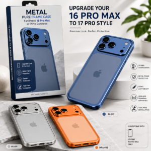 Metal Pure Frame Converter Case for iPhone 16 Pro to iPhone 17 Pro Look