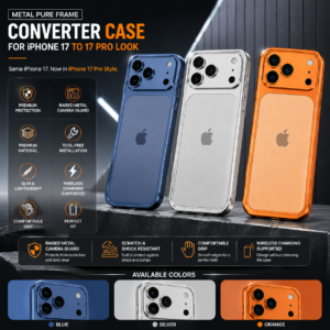 Metal Pure Frame Converter Case for iPhone 17 to iPhone 17 Pro Look
