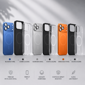 Premium Back Panel & Clear Cover for iPhone – MagSafe Compatible Protective Case