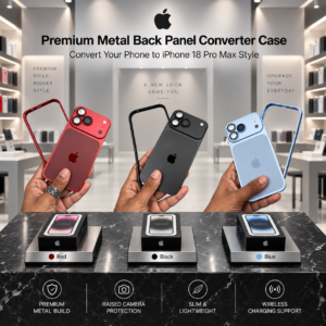 Premium Metal Back Panel Converter Case – Convert Your Phone to iPhone 18 Pro Max Style